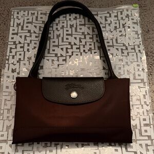 Longchamp Le Pliage Green M Tote Bag Mocha